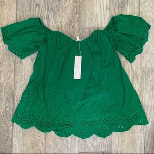 TCEC Off The Shoulder Eyelet top